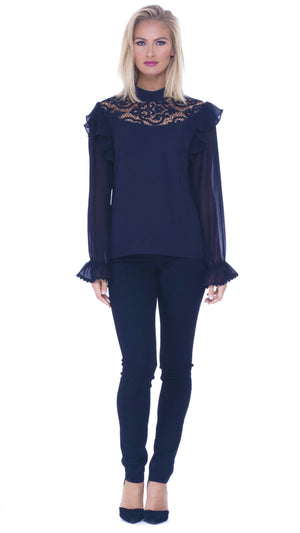Lisette Lace High Neck Top