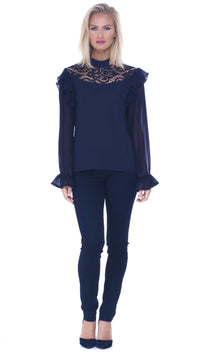 Lisette Lace High Neck Top